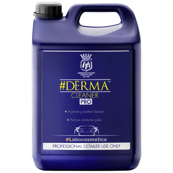 Labocosmetica Derma Leather Cleaner 4500ml jerry can. Blue can with yello writing and black cap. Labocosmetica Cork Ireland