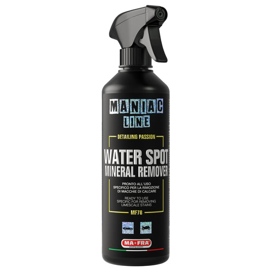 Ma-Fra Maniac Line Water Sport Remover. Limescale remover. Hard Water stain remover. Best water spot remover for bodywork and wheels.  Labocosmetica. Ma-Fra Ireland Cork