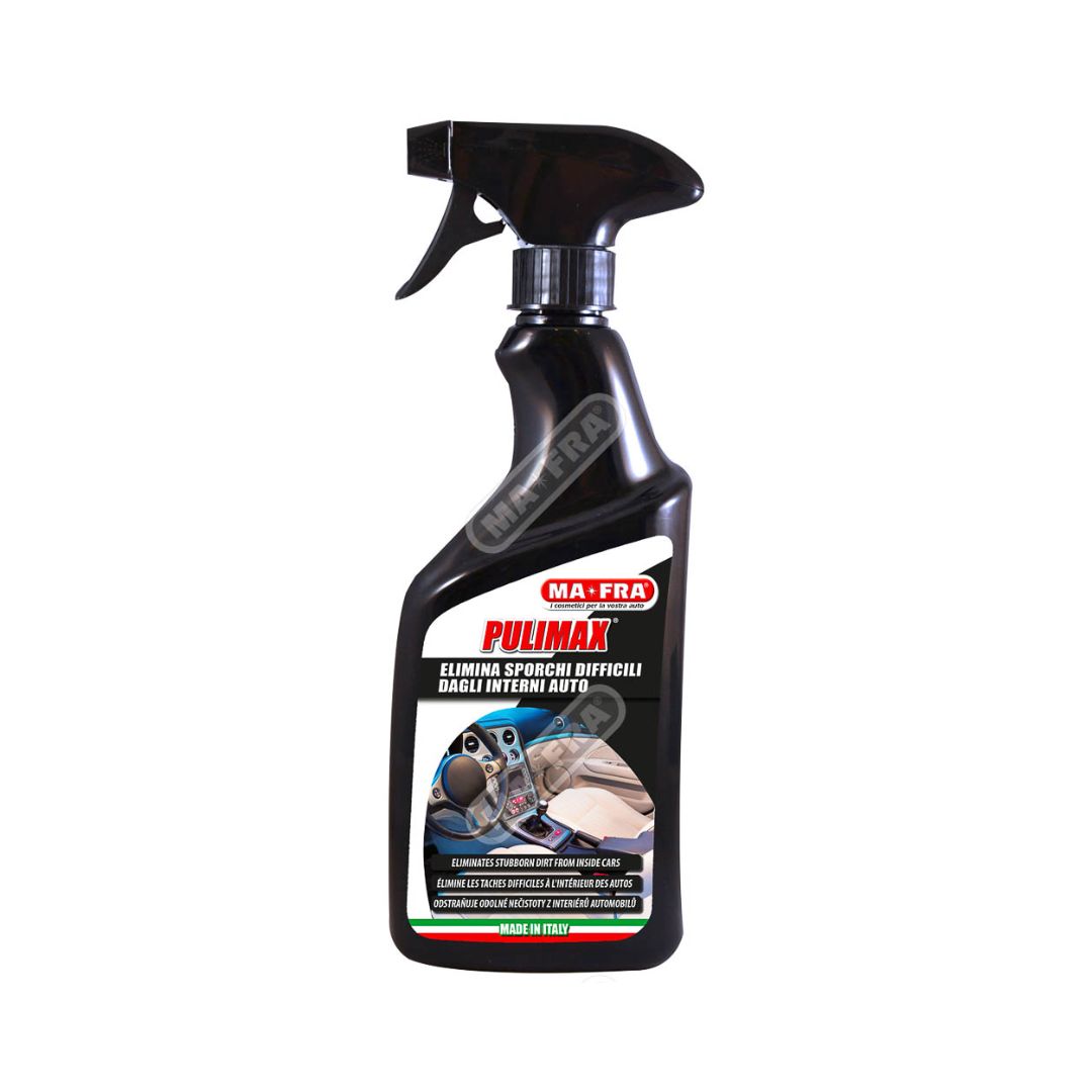 MaFra Pulimax Interior Cleaner 500ml. Best interior cleaner. black bottle with sprayer. safe interior cleaner. MaFra Ireland