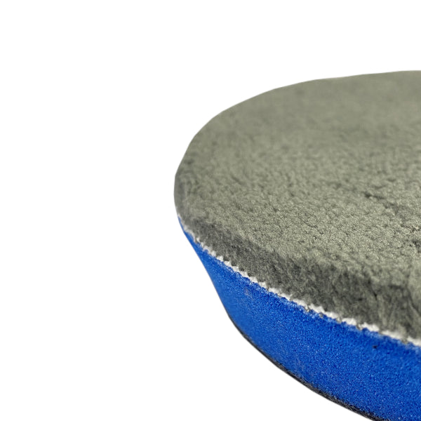 Labocosmetica Heavy Fiber Polishing Pad. Blue seam with microfibre bottom in grey. Polishing Pad. Labocosmetica Cork Ireland