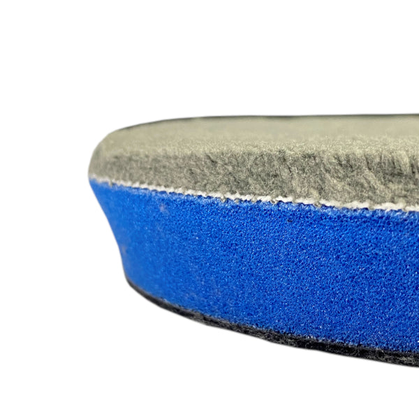 Labocosmetica Heavy Fiber Polishing Pad. Blue seam with microfibre bottom in grey. Polishing Pad. Labocosmetica Cork Ireland