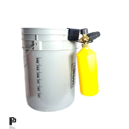 Poka Premium Snow Foam Lance Holder for Bucket. Black foam gun holder for bucket. Poka Ireland, Poka Premium Ireland. Best foam gun Holder Ireland. Poka Premium Cork Ireland. Grey work stuff bucket