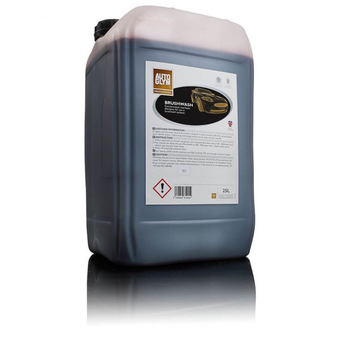 Concentrated, low-foam shampoo for use in brush wash systems. Features  Safe, neutral formulation Easily removes traffic film, oil and grease from vehicle bodies Highly concentrated. Autoglym Brush Wash Ireland