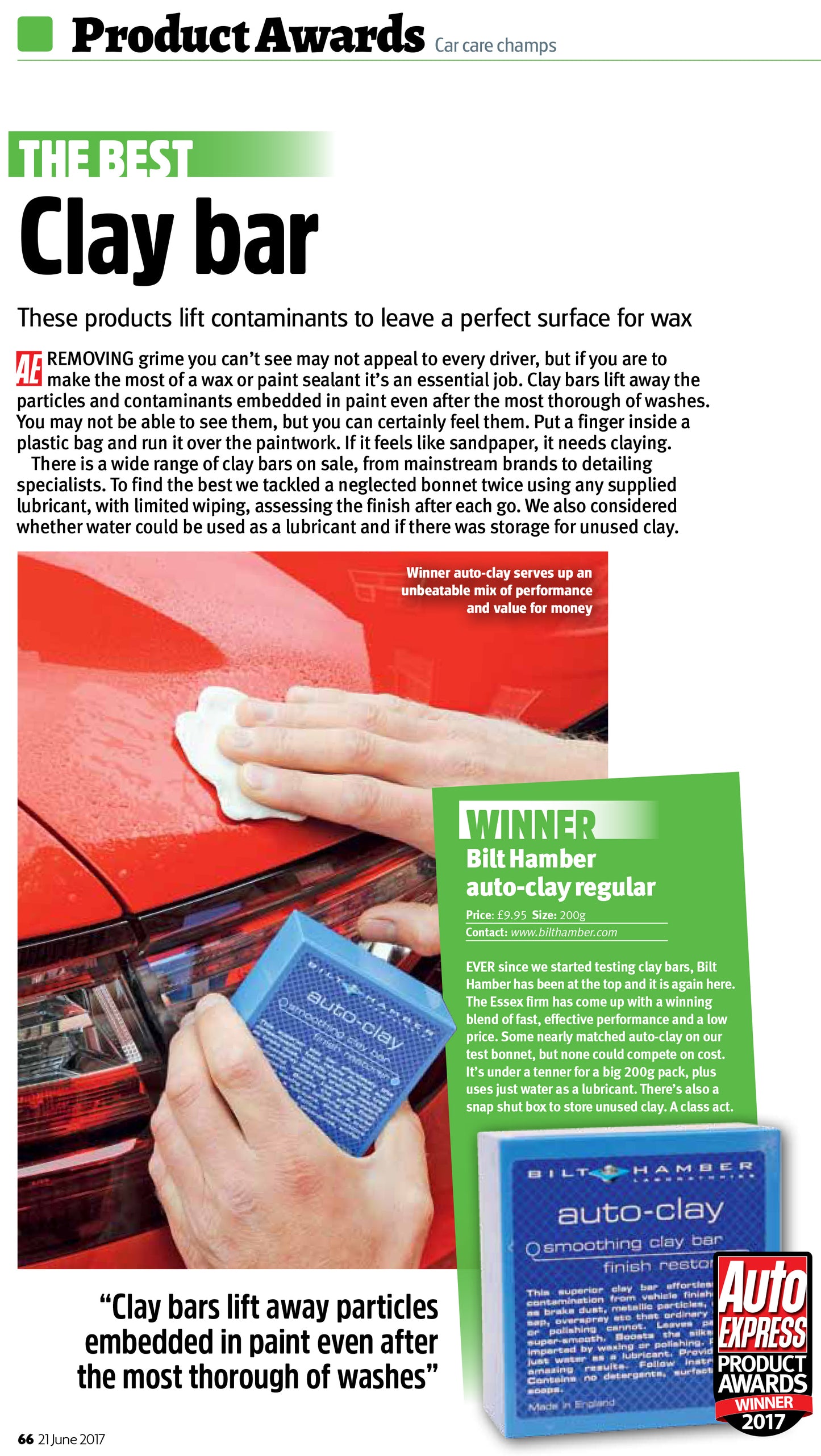 Award winning best clay bar Bilt hamber clay bar medium - auto-clay - best clay bar - tar removal - clay bar test