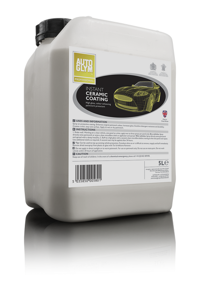 Autoglym Instant Ceramic Spray. Autoglym Cork Ireland. White bottle with golden label. Ultra Hydrophobic. water beading