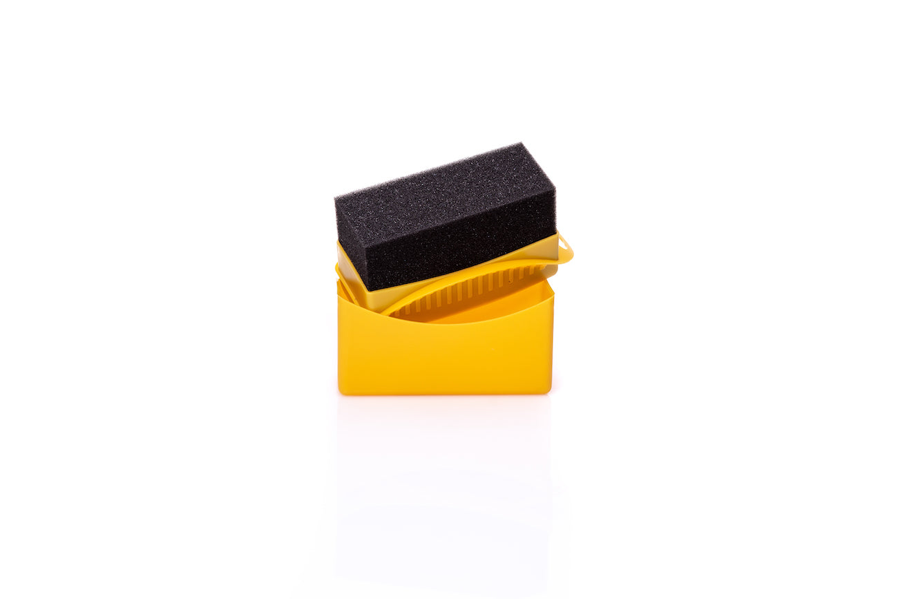 Work Stuff Clean Hands Tyre Dressing Applicator. Yellow and Black Applicator. Works with Autoglym Tyre Dressing and Tyre Gel. ADBL Tyre Dressing. Work Stuff Cork Ireland